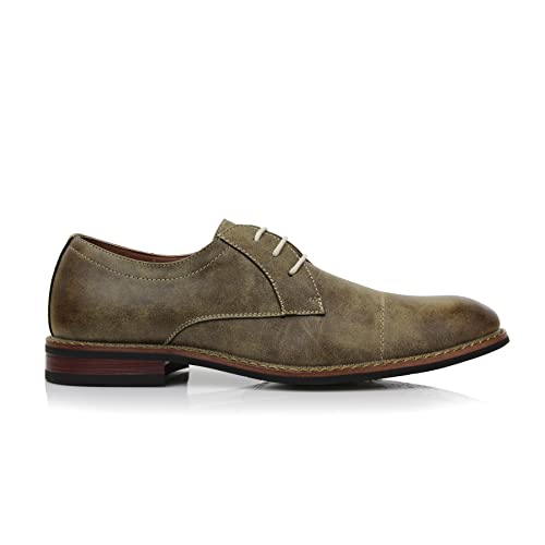 Image of Ferro Aldo Men's Modern Cap-Toe Derby Collection | Statement Dress Shoes in Floral, Woven, & Classic Styles