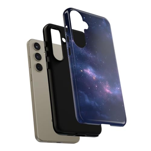 Coque Samsung S24 Plus rigide contre les rayures style nébuleuse bleue