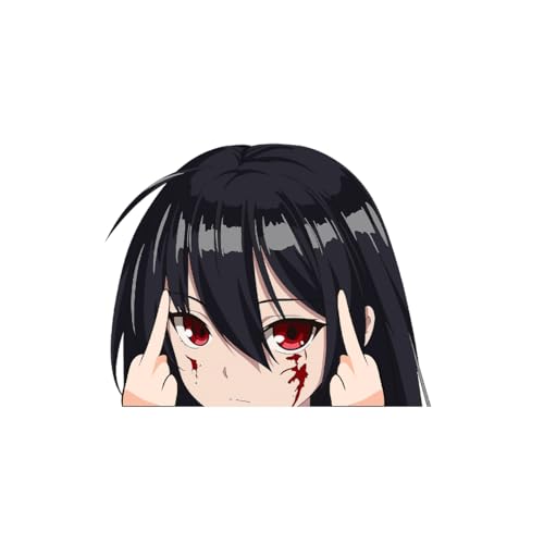 Anime Peeker Girl Funny Manga Decal Stickers Ideal for Cars Laptop Skateboard Motorcycle Desk Cooler Thermos Wall Décor, UV Resistant (Akame)