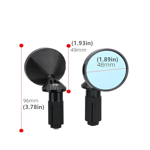 Espejos retrovisores para moto con visión angular ampliada y soporte de 22mm 6