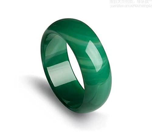 Bracelet jonc en jade véritable agate verte et calcédoine pour femme 58mm avec écrin