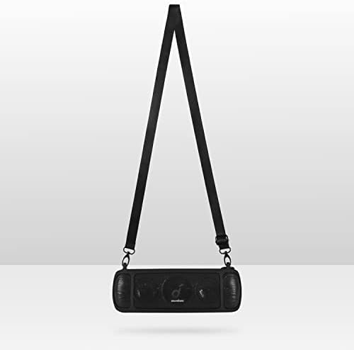 Aocar Silicone Carrying Case Compatible with Anker Soundcore Motion+, Portable Cover with Carabiner and Shoulder Strap (Black)