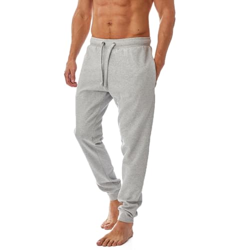 Iron Mountain Pantalones de chándal de Trabajo para Hombre de Hilo recuperado, Pantalones Jogger con puños, Gris Claro Jaspeado, M