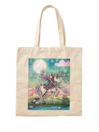 Sac fourre-tout licorne mignon, grand sac cabas en tissu motif féerique Molly Harrison