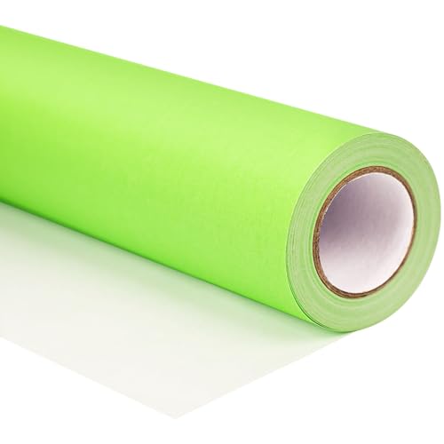 Shindel Wrapping Paper Roll 33Ft. Kraft Paper for Packing Gift Wrapping Parcel Wall Art Crafts Bulletin Boards Floor Covering Light Green