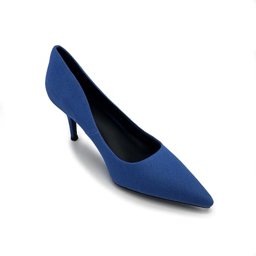 Women's Colorful Denim Walkers Stiletto Heel Dress Pump Shoes2