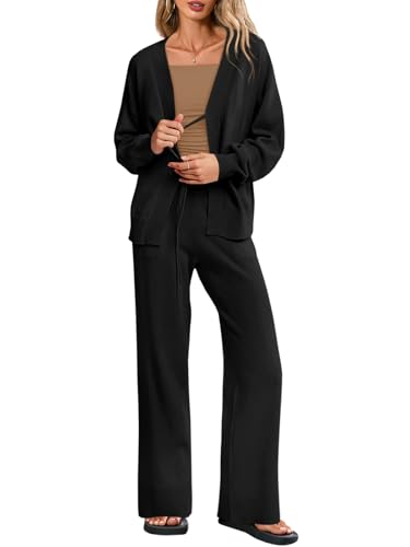Tankaneo Womens 2 Piece Sweater Sets Oversized Tie...