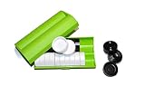 24 Pieces Plastic Checkers Black White Draughts Game Russian Shashki Green Case