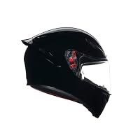 AGV - K1 S E2206 Motorrad Helm, Herren ECE Vollvisier Motorradhelm, Racing Style mit Aerodynamischem Spoiler, Kratzfestem Visier, 190° Sichtfeld, mit Intercom Ready, New model - Black, Medium – Ansicht 3