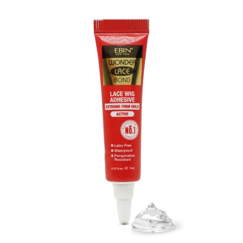 EBIN NEW YORK Wonder Lace Bond Tube Firm 0,23 uncji / 7 ml - precyzyjne mocowanie z umiarkowaną wytrzymałością dla naturalnego wykończenia