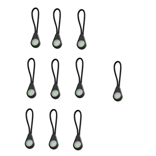 BEBEMOKO 10pcs Glow The Dark Zipper Pulls Practical for Backpacks Tents and Luggage Self Luminous Zipper Extensions for Easy Visibility at Night