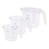 Kunststoffmessung mit Krug Stapelbar klares hitzebeständiges Messbecher für Baker 3PCS...