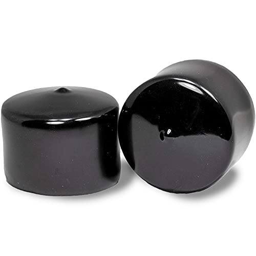 Prescott Plastics 8 Pack: 1 1/4 Inch Round Rubber Hole Plugs, Black Vinyl End Cap, Flexible Pipe Post Rubber Cover, Rubber Caps for Metal Tubing, Fences, Glide Protection from Chair Legs and Furniture