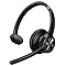 TECKNET Wireless Headsets, Bluetooth Headset with Microphone Noise Cancelling, Adjustable headband, Mic Mute & 50hrs Working Time V5.3 Bluetooth Single Ear Headphone for Office/Call Center/Skype/Home