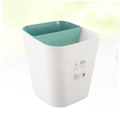 Caneca de basura plástica blanca para baño pequeña miniatura 5