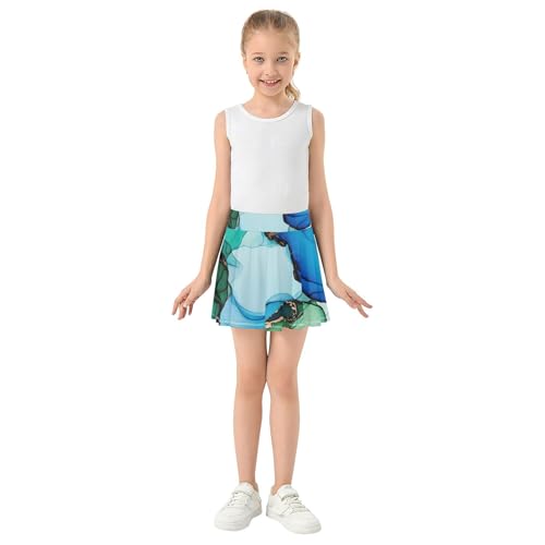 Athletic Shorts for Girls Skorts Watercolor Teal Tennis Skirts Toddler Toddler Butterfly 3t3
