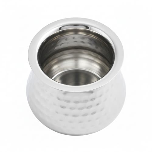 Image of Stainless Steel Lota|Kalash|Sombu|Theertha Sembu|Vessel|Jug|Karwachauth| Diwali|Wedding|Kamandal|Gangajal|Water Gangotri|Chambu[Wt:130g C:300ml]-Hammered chombu