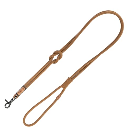 Trixie Hundeleine aus Leder BE Nordic Leine Leder XS-L, 1,20 m ø 8 mm in braun - Lederleine für Hunde mit nordischem Charme - für sehr kleine bis große Hunde - 17461
