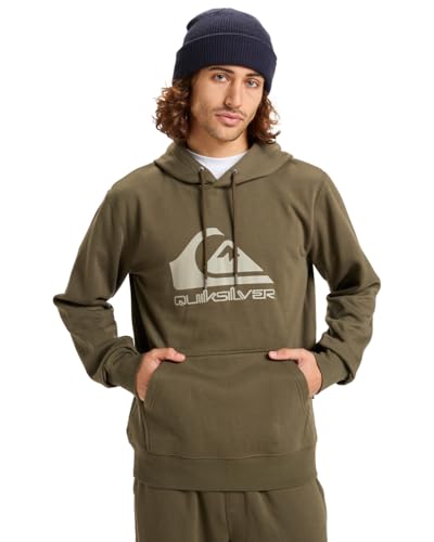 Quiksilver Maglione in Pile Comp Logo Hoodie Uomo Marrone S
