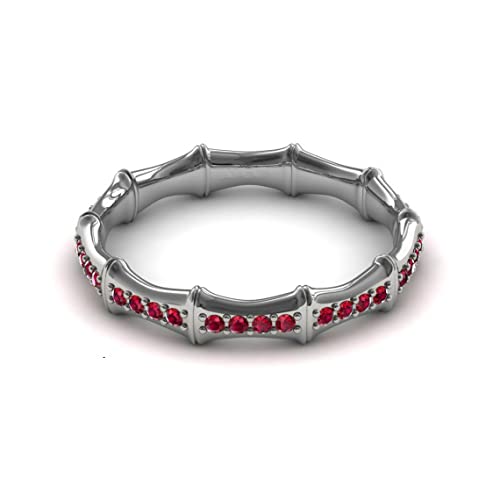 Anillo de plata 925 con piedra preciosa ajustable y estilo bambú rizado para mujer 3