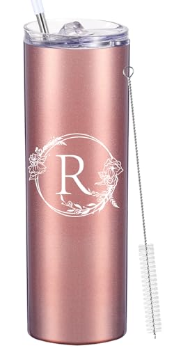 Personalized Tumbler Cup with Initials.Cup with Letter R 20oz Skinny Tumbler.Personalized...