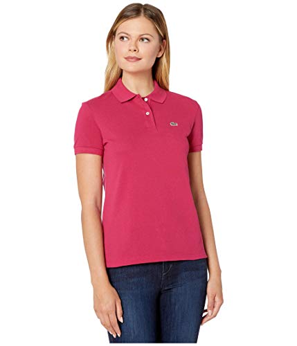 Lacoste Short Sleeve Two-Button Classic Fit Pique Polo Fairground Pink 4 (EUR 36)