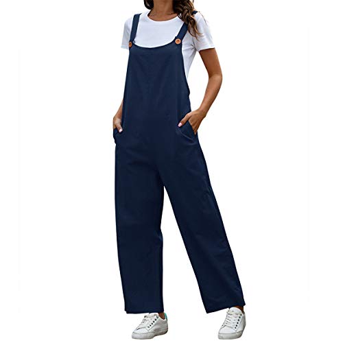 Morbuy Petos de Pantalones para Mujer, Morbuy Monos Verano Casual Baggy Overoles Jumpsuit Tirantes Pantalones Embarazados con Bolsillos, para Playa Fiesta Oficina
