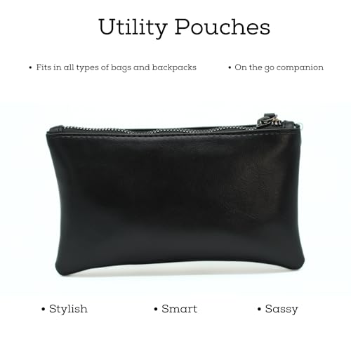 Image of VISMIINTREND Flat High Capacity Stationery Holder & Accessories Pouch - Large Pencil Case for School, College, Office, and Cosmetics, Black Pencil Case
