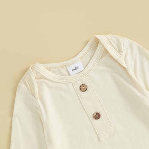 Newborn Knotted Gown 2 Pack Plain Sleeper for Baby Boy Girl Coming Home Outfit4