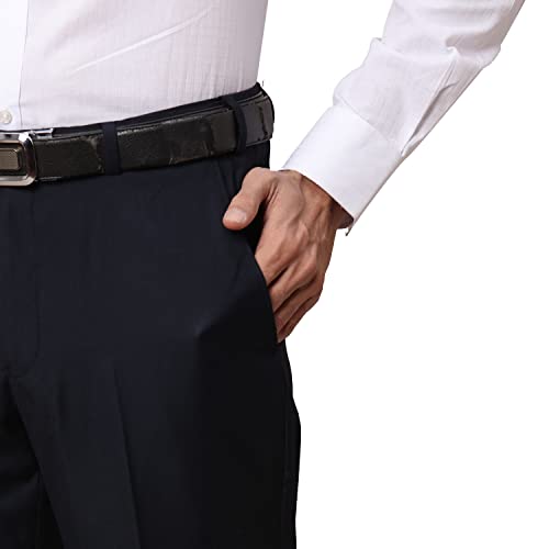 Image of Park Avenue Men's Terry Rayon Blend Solid Pattern Smart Fit Flat Front Formal Trouser