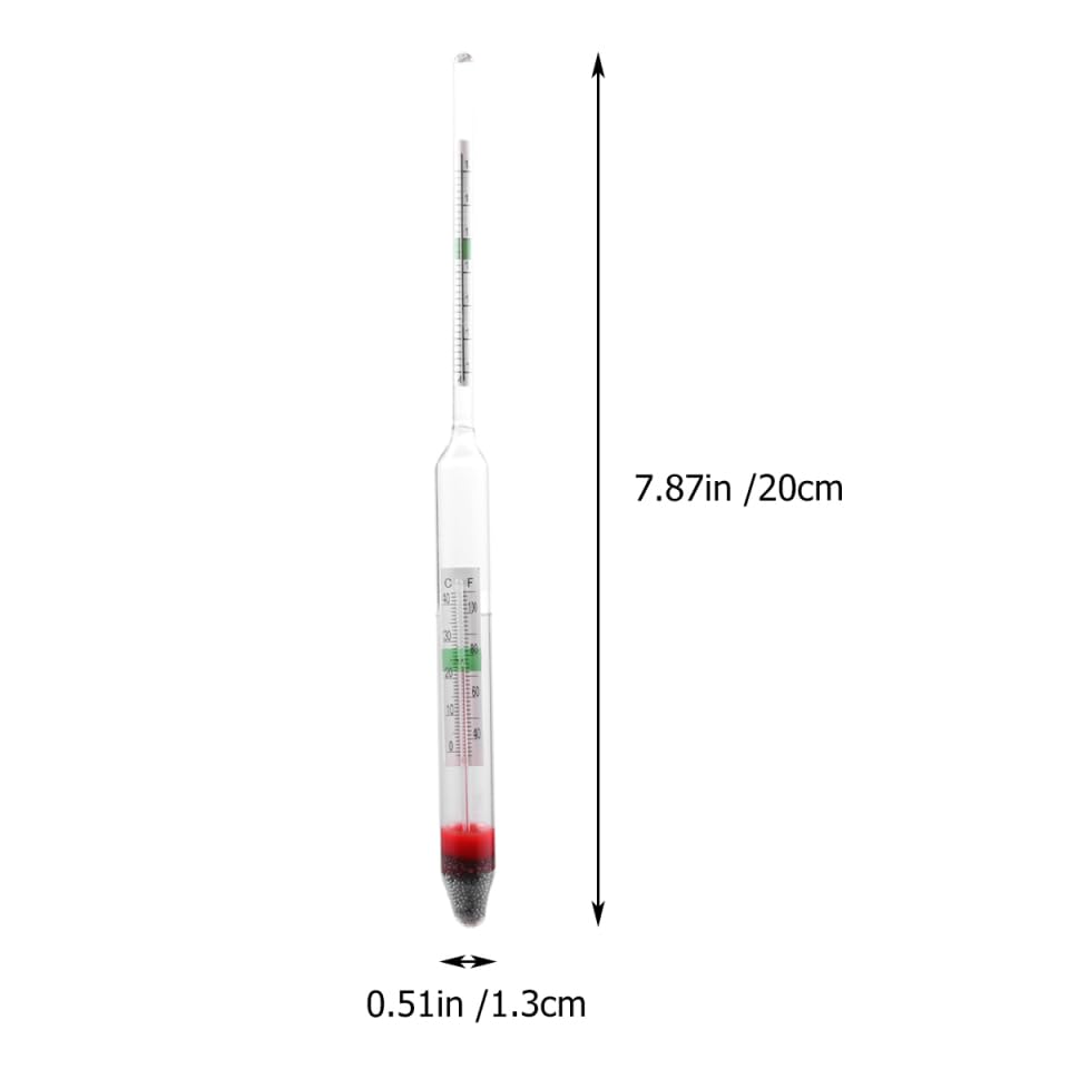 Image of balacoo 4 Pcs Aquarium Hydrometer with Thermometer for Fish Tank Saltwater Salinity Measurement Floating Accurate Areometer 7.87In