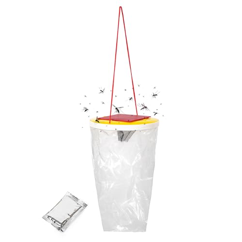 BESTIF Fliegenfalle Outdoor mit Lockstoff – Fliegenfänger Hängend für Garten, Stall & Terrasse – Effektive Fliegenfalle mit Köder – Geruchsstark