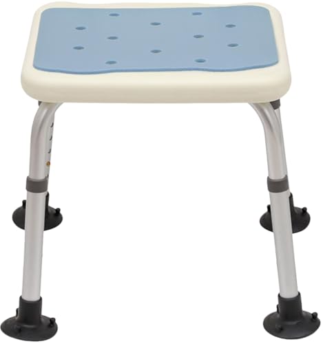 Slystar バスルームスツール 風呂椅子 浴槽内椅子 シャワーチェア パッド入りプラスチック 吸盤付き 滑り止め加工 高さ調節可能 浮かない 軽量 シャワーステップ 半身浴 介護用品 美容院 障害者/高齢者/妊婦 (ライトブルー,大さな足) [並行輸入