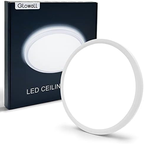 LED Flush Mount Ceiling Light Fixtures, 180W Equivalent Close to Ceiling Lights, 9Inch 5000K 2250LM Daylight Ultra Thin Round Lamp for Kitchen Bedroom Bathroom Hallway Laundry Garage (White, 1Pack