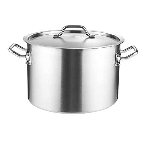 Seau à soupe inox 304 monobloc de 30 cm avec fond composite lourd