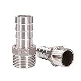 6mm 8mm 10mm 12mm 13mm 14mm 15mm 16mm 18mm 19mm espiga for manguera x 1/8 '1/4' 3/8 '1/2' BSPT rosca macho 304 accesorio de tubería de acero inoxidable(8mm,1/4')
