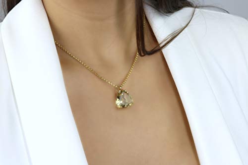 Pendentif Quartz Jaune Trillion Anémone - Bijoux Faits Main d'Exception