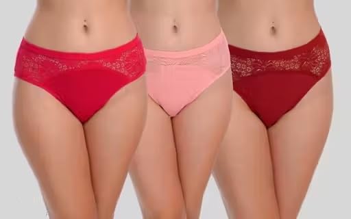 Women Non Padded Non-Wired Panty Pack of 3 Soft Hosiery Fabric Comfortable Daily Fit Multi 2 XL-image-37