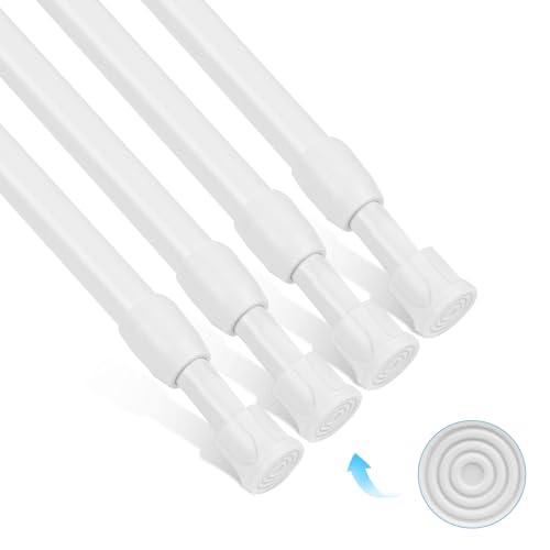HOTUT Barra de Tensión Telescópica,4 Piezas Barra Extensible,30-50cm Barra de Tensión para Cortina Ducha o Marco Puerta,Barra de Aluminio Ajustable y Extensible,sin Taladro ni Tornillos Fácil Montaje