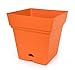 Mintra Home Garden Pot w/Wheels, Large (14.5inW x 15inH), (Orange) - Colorful, Flower Pot, Planter
