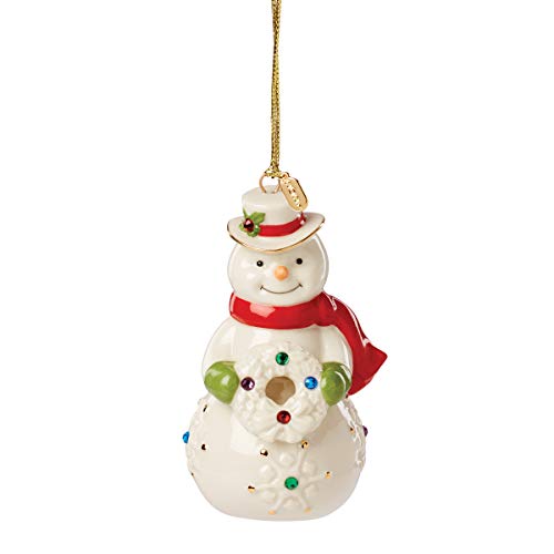 Lenox 2021 Snowman Gem Ornament, 0.40 Lb, Ivory #TOP30