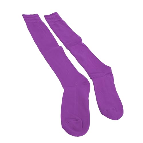 Fencing Knee High Socks, Violet Cotton Breathable Stockings with Elastic Knee Support for Training (M)