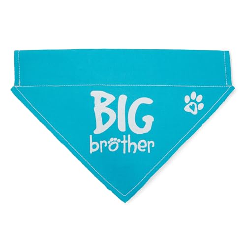 Pavilion Gift Company Big Brother Blue Paw Print Large Dog Slip on The Collar Bandanna,