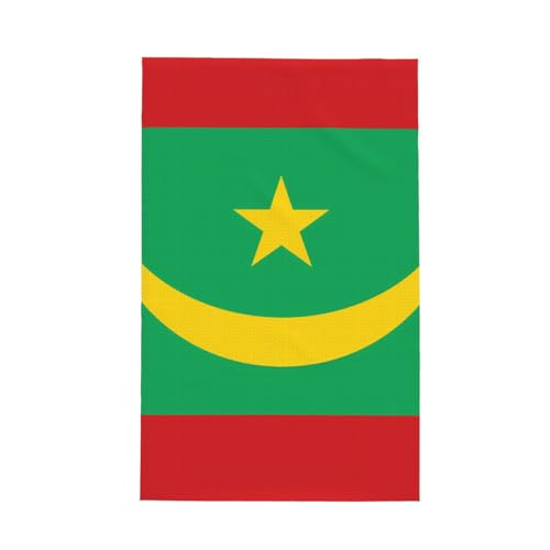 WSSYYBF Küchenhandtuch Flagge Mauretaniens Volldeckend bedruckt Mikrofaser mit hoher Saugfähigkeit Multifunktionstuch