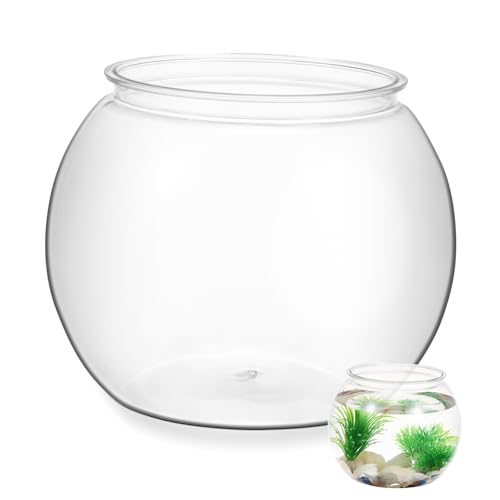 OUNONA 透明な丸い水槽 ヒータ 透明な水槽 紫外線 キット 魚 ーン 水族館の植木鉢 植物 蓋 フィッシュボウル アクセサリー 水槽と水族館 マリン タ 繊細な水槽 白い ペット