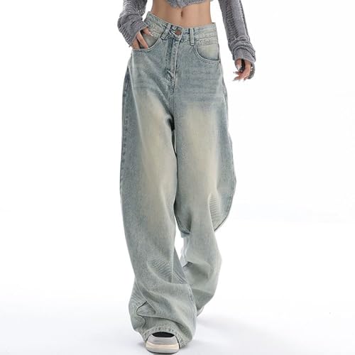 Autumn Baggy Wide Leg Jeans Unisex Vintage Washed Relaxed Floor Trousers High Waist Straight Cargo Work Pants3