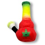 My Name is Lil Bo da Bong, Funny Catnip Weed Theme Cat Toy, Cute Stuffed Parody Rasta Pot Bong, Cool Plush 420 Novelty Gift for Cats & Kittens, for Fetch & a Photo Prop