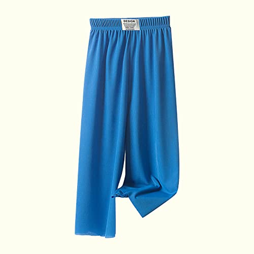 Teens Girls Wide Leg Pants Summer Elastic Waist Baggy Pants Kids Casual Loose Straight Beach Pants Slacks 2-10 Years4