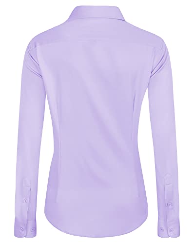 J.VER Womens Dress Shirts Long Sleeve Button Down Shirt Wrinkle-Free Business Casual Blouse Office Work Tops