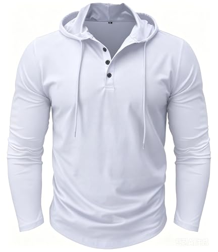 Sweat à capuche blanc MakingDa pour homme pull muscle fit léger en taille L
